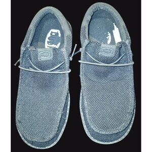 Hey Dude Boys 5y Casual Slip-On Shoes Lightweight Breathable Fabric Black
